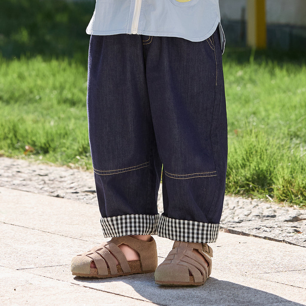 Plaid Patchwork Jeans