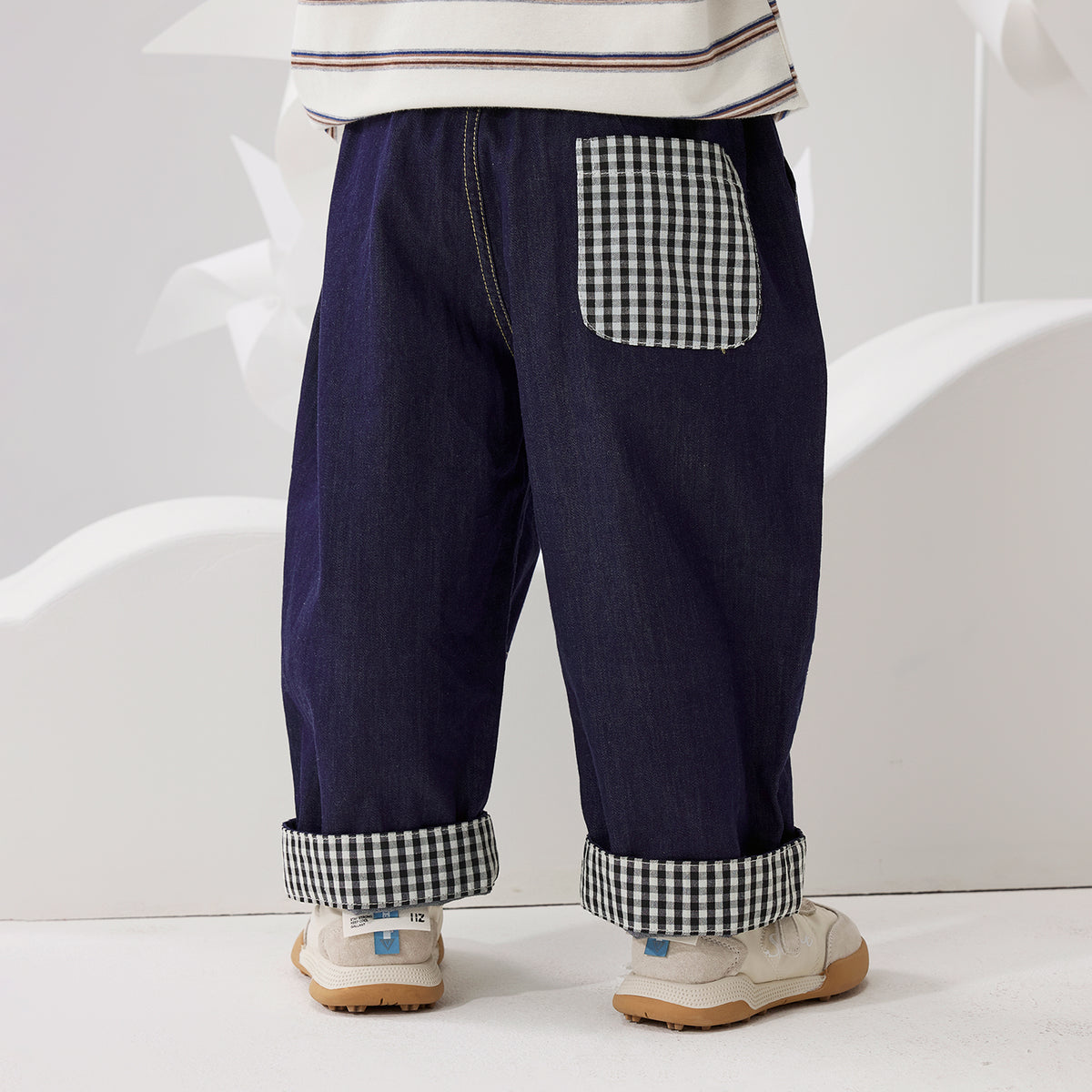 Plaid Patchwork Jeans