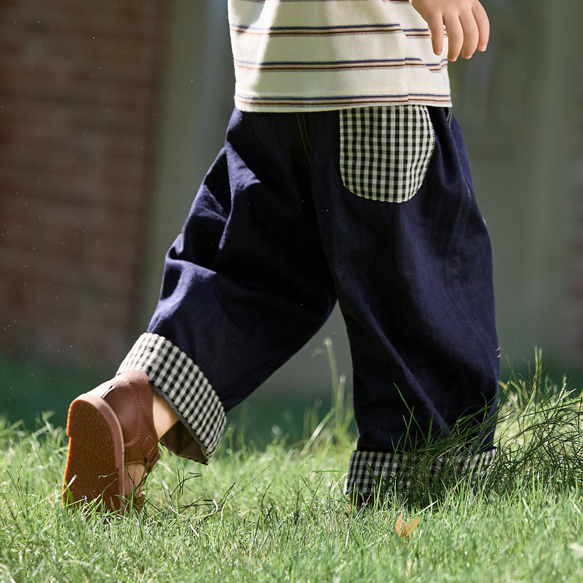 Plaid Patchwork Jeans