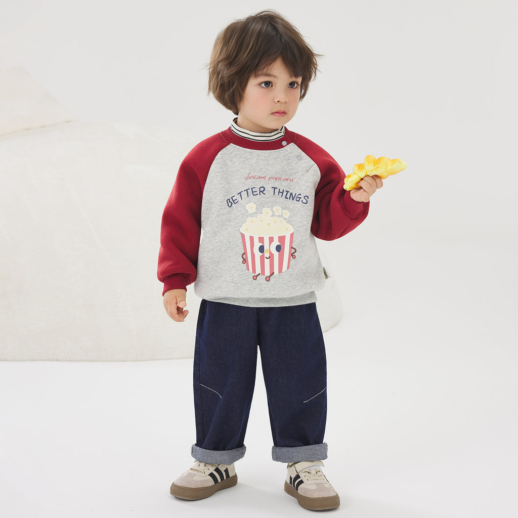 Fake Two-Piece Color-Block Pullover Sweatshirt