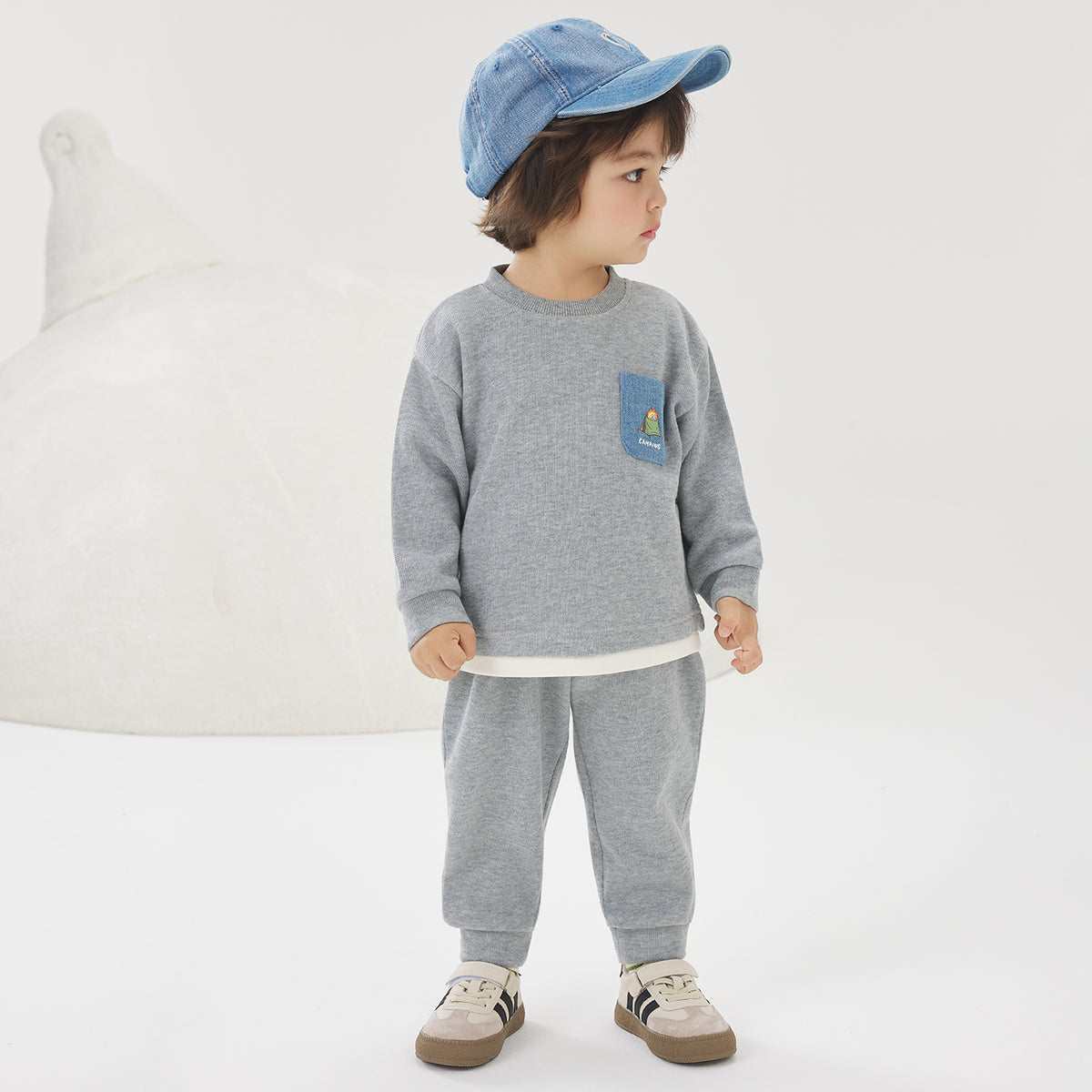 Fake Two-Piece Sweatshirt Set