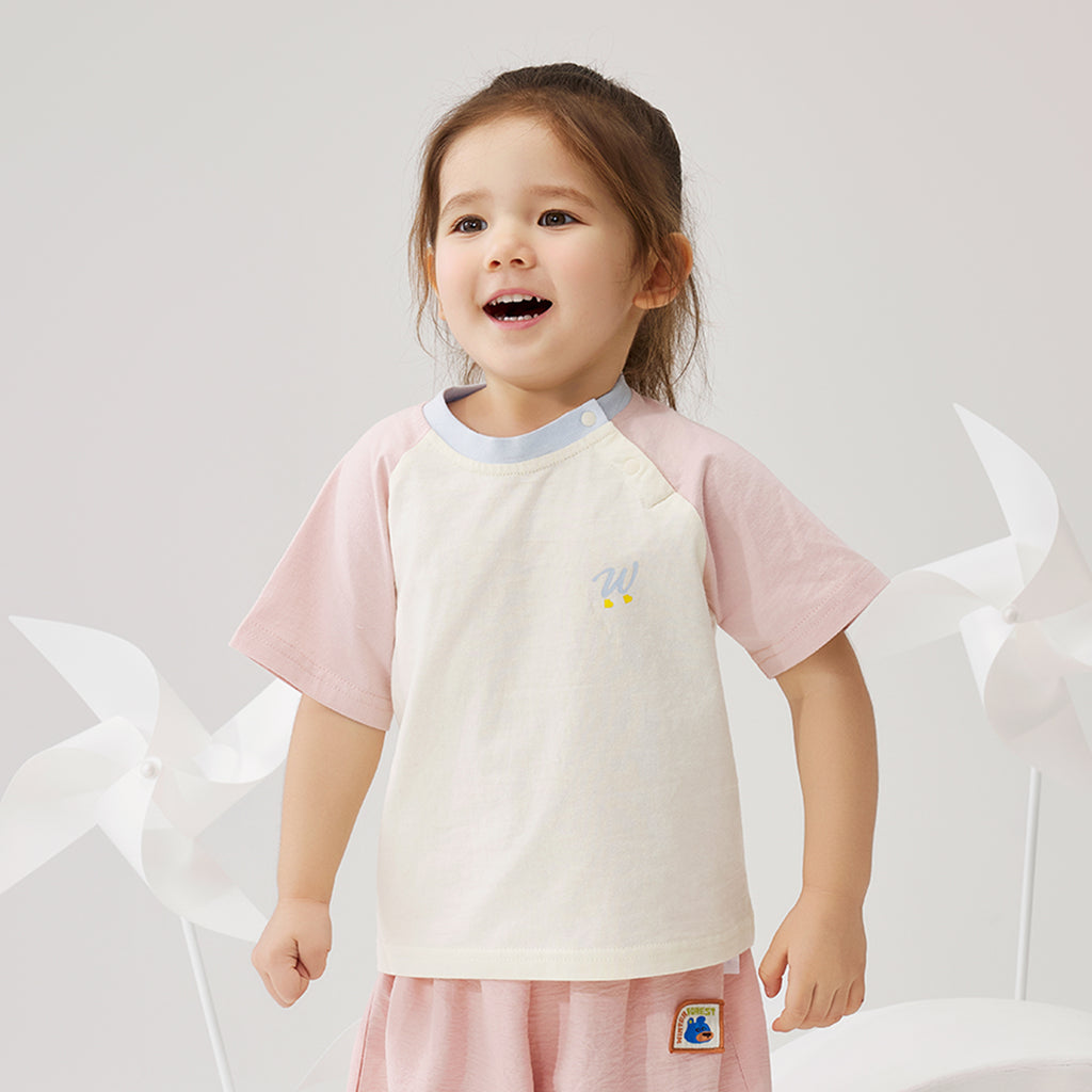 Minimalist Color-Block Short Sleeve Top