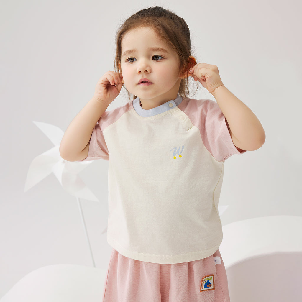 Minimalist Color-Block Short Sleeve Top