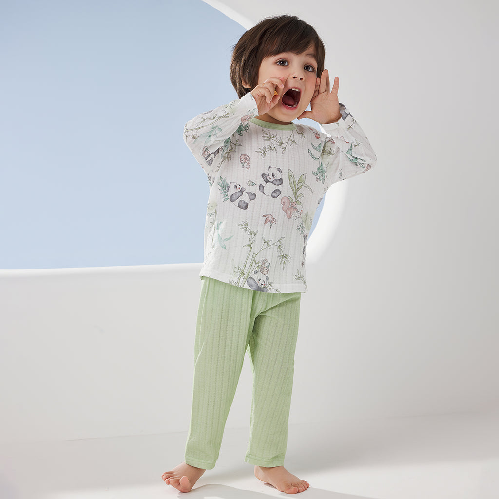 100% Cotton Jacquard Jersey Long Sleeve Set