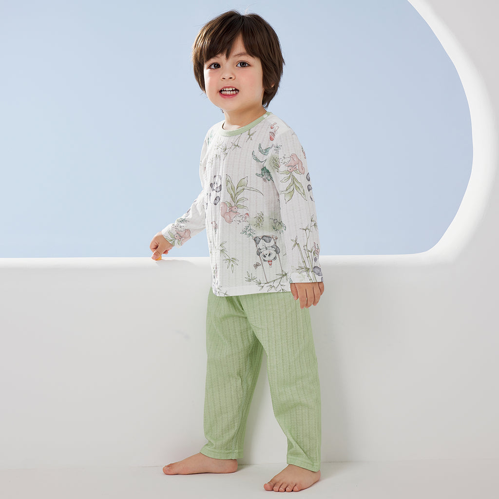 100% Cotton Jacquard Jersey Long Sleeve Set