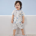 100% Cotton Jacquard Jersey Short Sleeve Front-Opening Romper