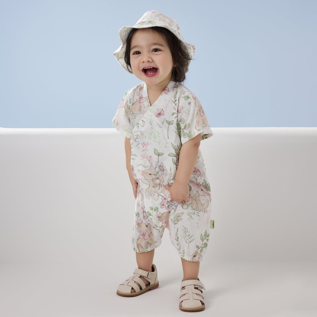 Muslin Short Sleeve Wrap Romper