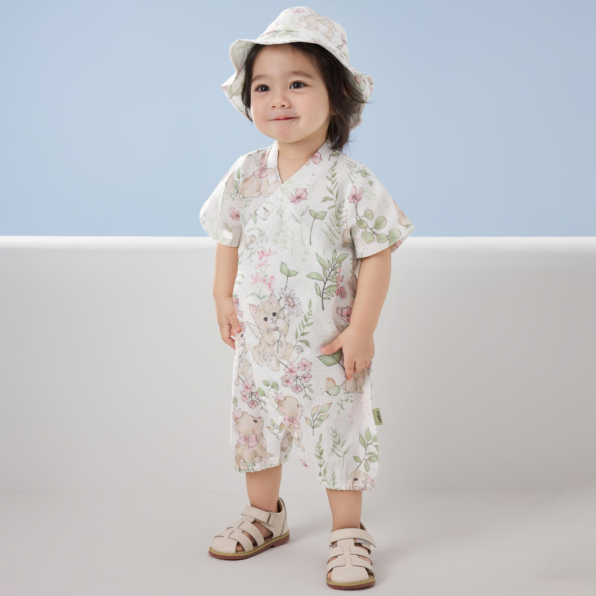 Muslin Short Sleeve Wrap Romper