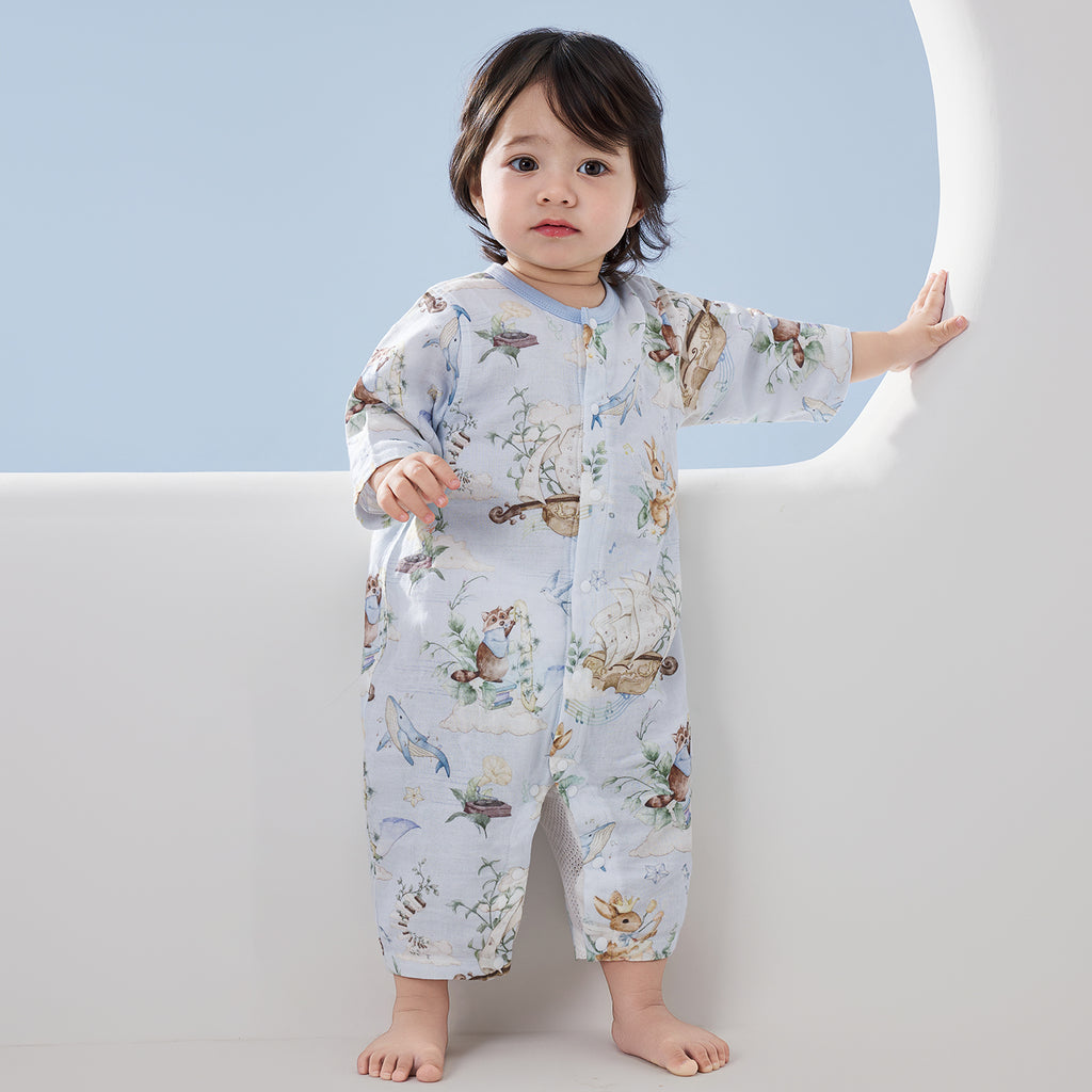 Muslin 3/4 Sleeve Romper
