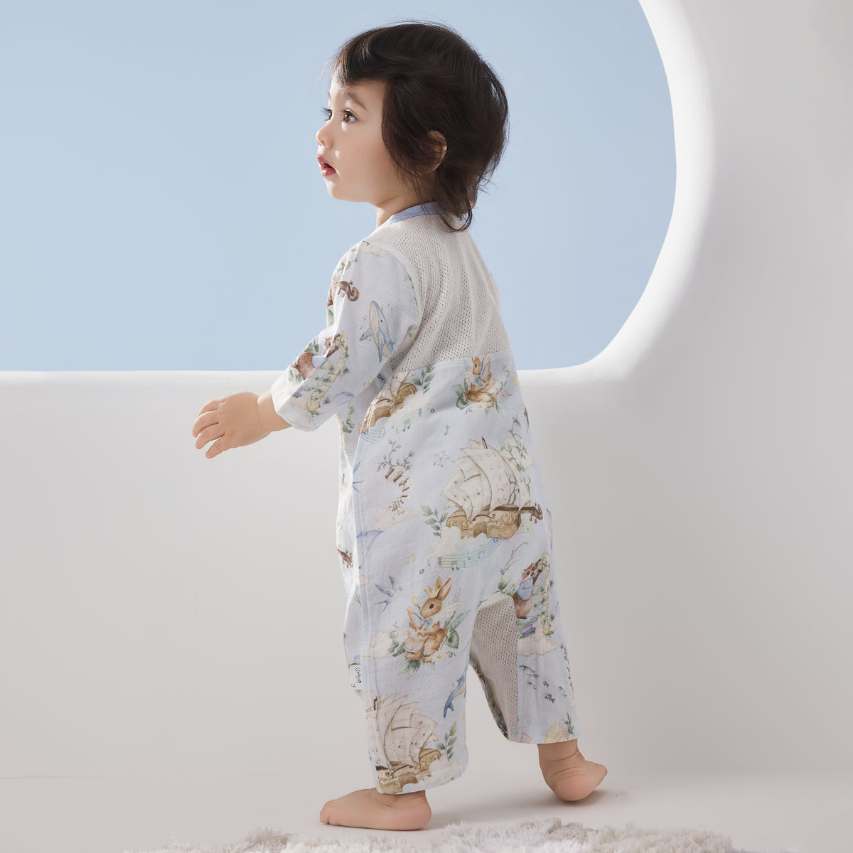 Muslin 3/4 Sleeve Romper