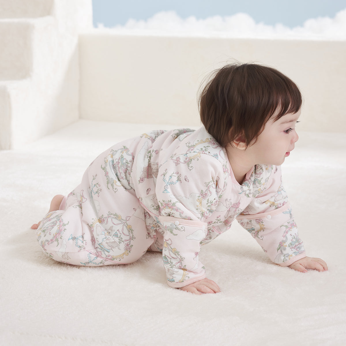 Printed Jersey Quilted Long Sleeve Split-Leg Sleep Sack