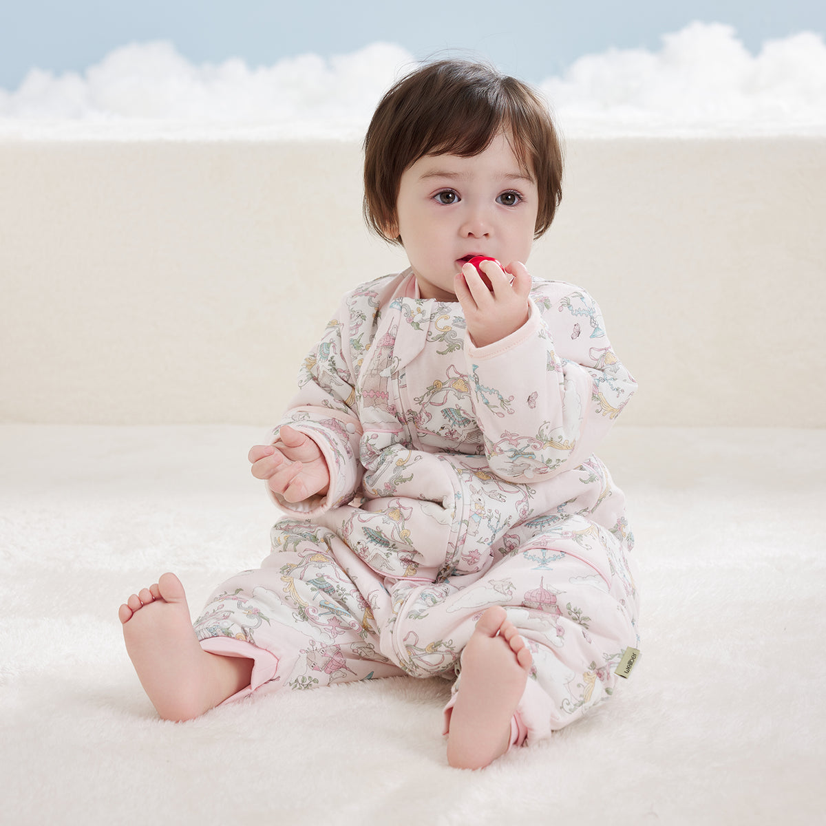 Printed Jersey Quilted Long Sleeve Split-Leg Sleep Sack