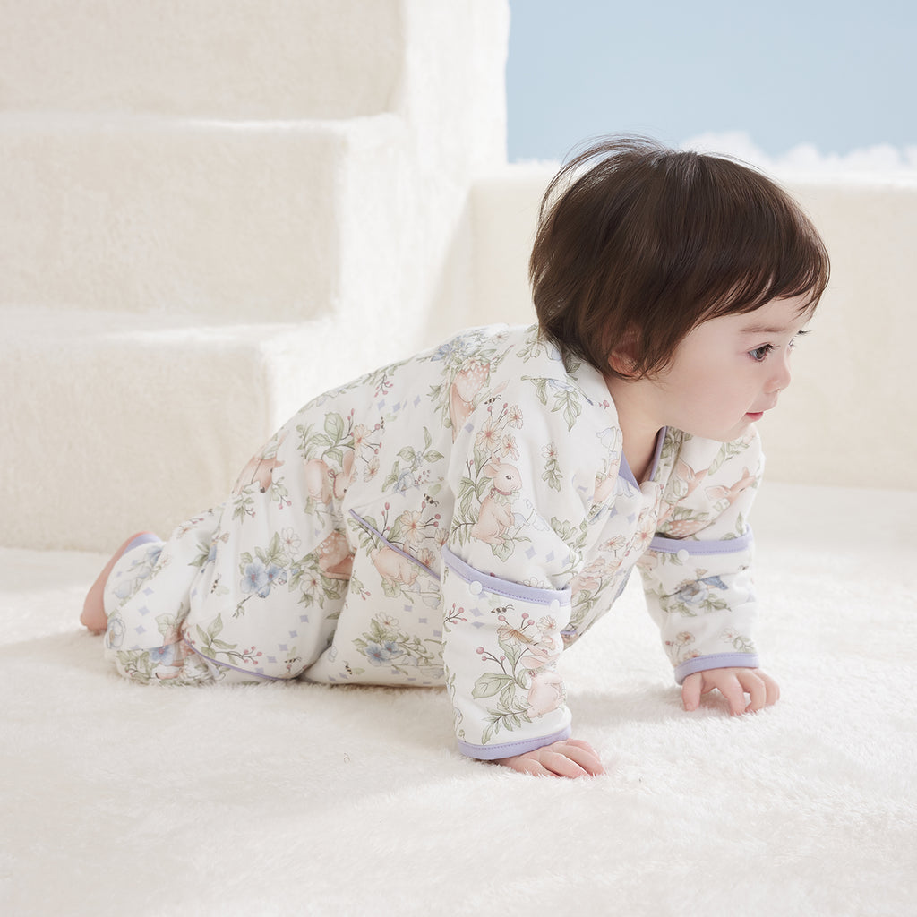 Printed Jersey Quilted Long Sleeve Split-Leg Sleep Sack