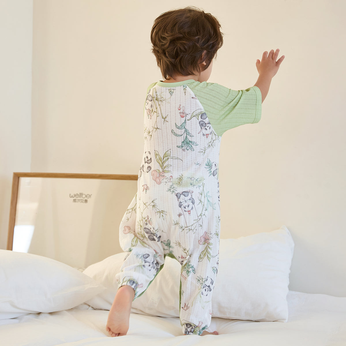 100% Cotton Jacquard Jersey 3/4 Sleeve Pullover Split-Leg Sleep Sack