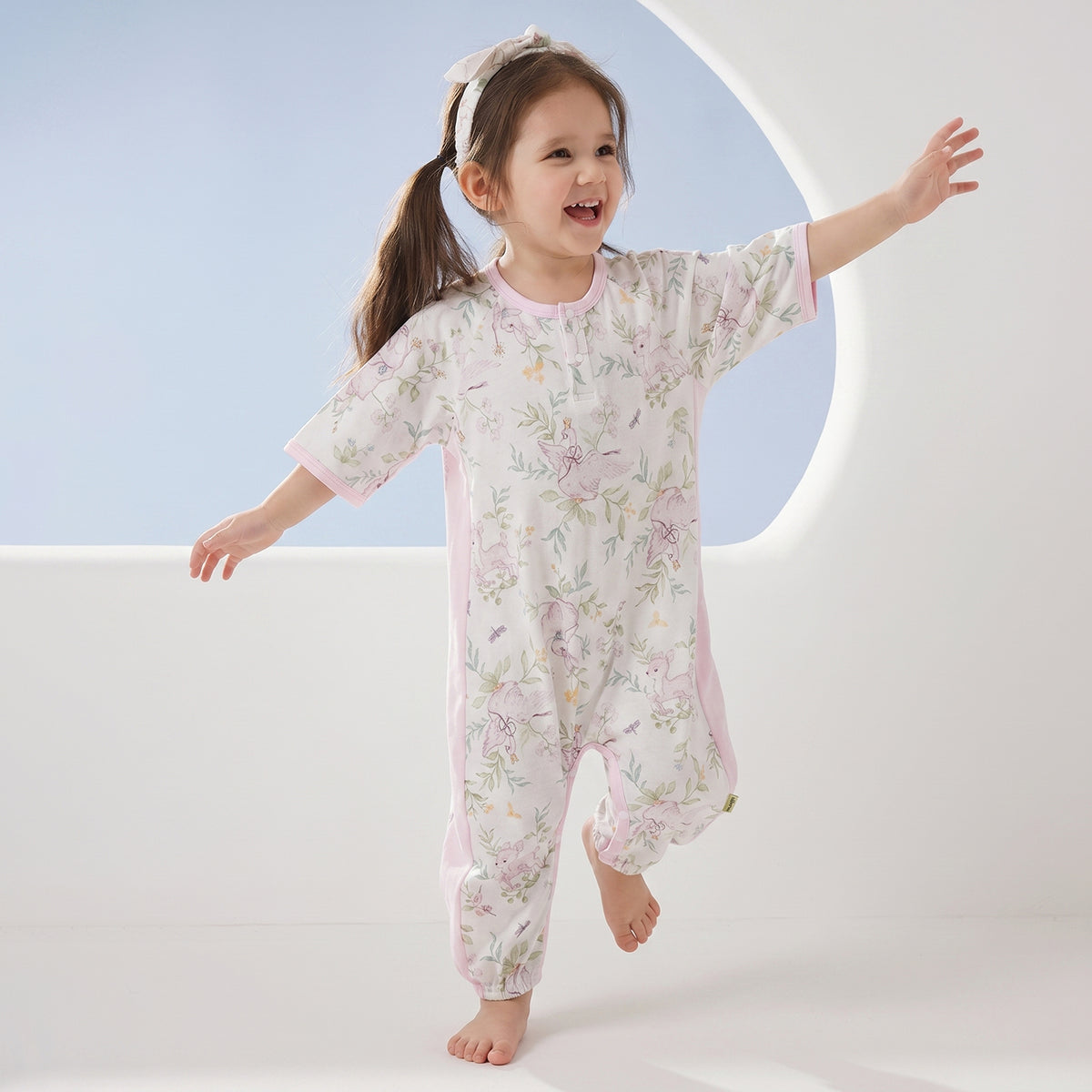 Printed Jersey 3/4 Sleeve Pullover Split-Leg Sleep Sack