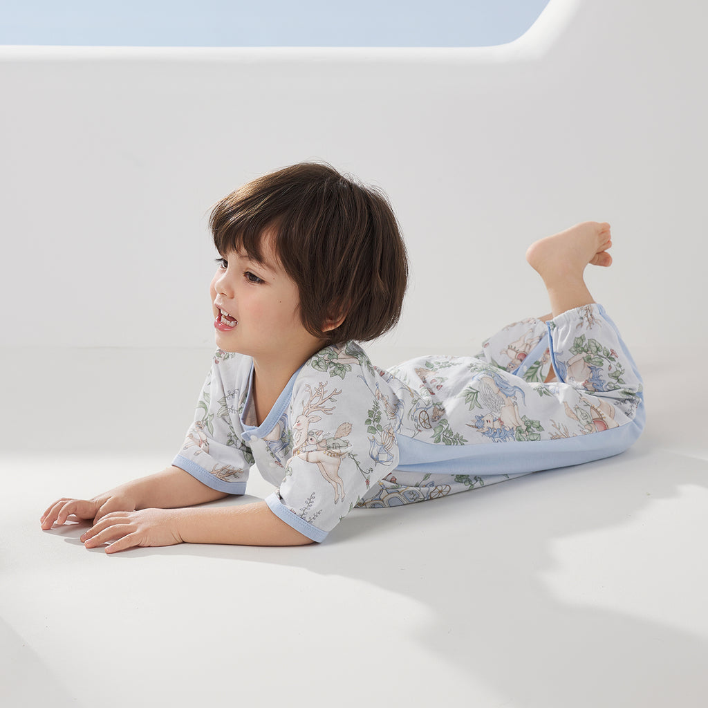 Printed Jersey 3/4 Sleeve Pullover Split-Leg Sleep Sack