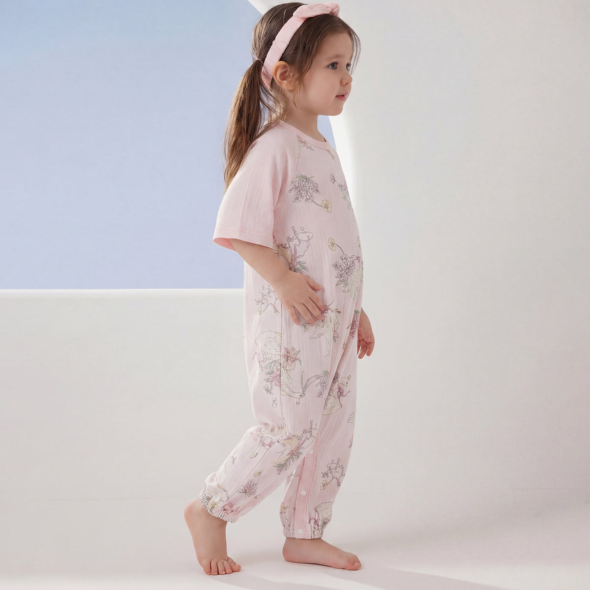 Ribbed Jersey 3/4 Sleeve Pajamas