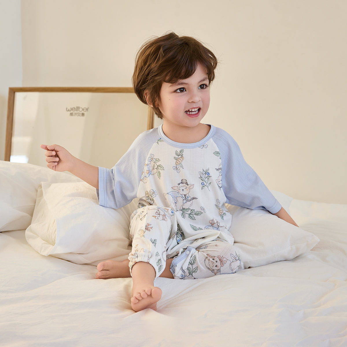 Ribbed Jersey 3/4 Sleeve Pullover Split-Leg Sleep Sack