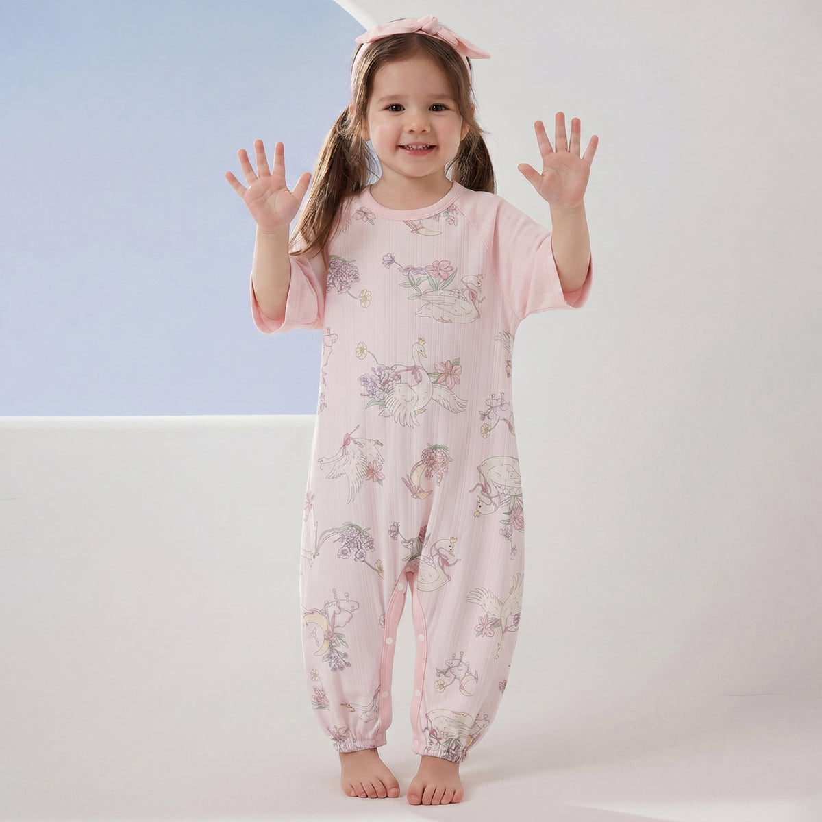 Ribbed Jersey 3/4 Sleeve Pullover Split-Leg Sleep Sack