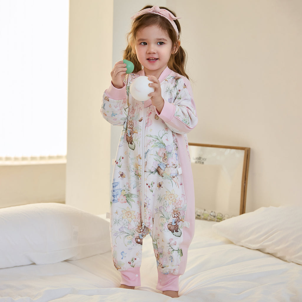 6-Layer Front 4-Layer Back Raglan Sleeve Muslin Split-Leg Sleep Sack