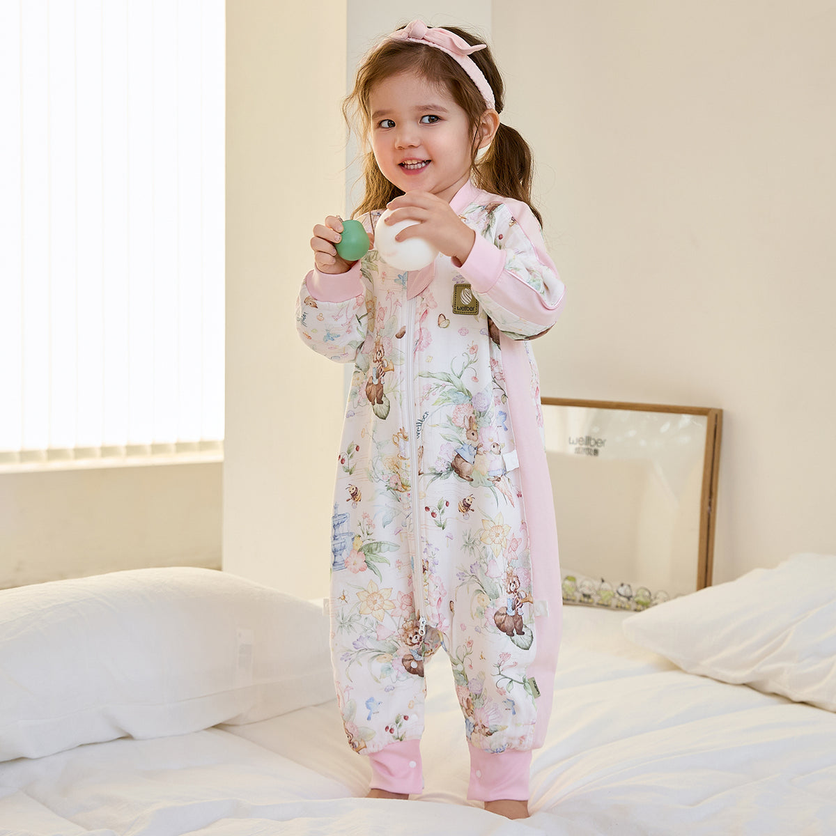 6-Layer Front 4-Layer Back Raglan Sleeve Muslin Split-Leg Sleep Sack