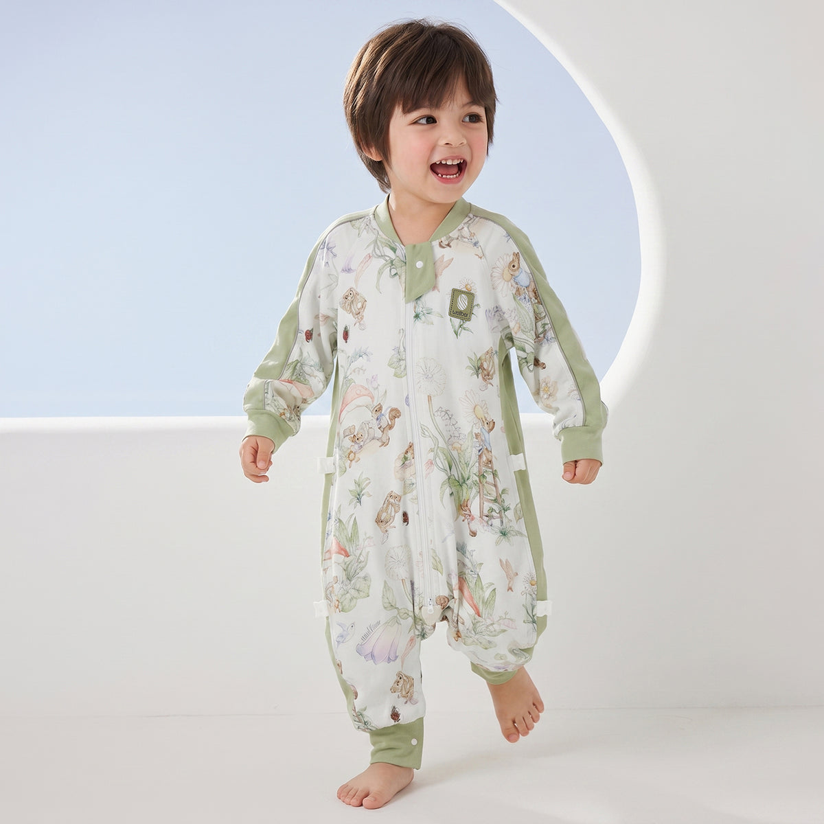 6-Layer Front 4-Layer Back Raglan Sleeve Muslin Split-Leg Sleep Sack