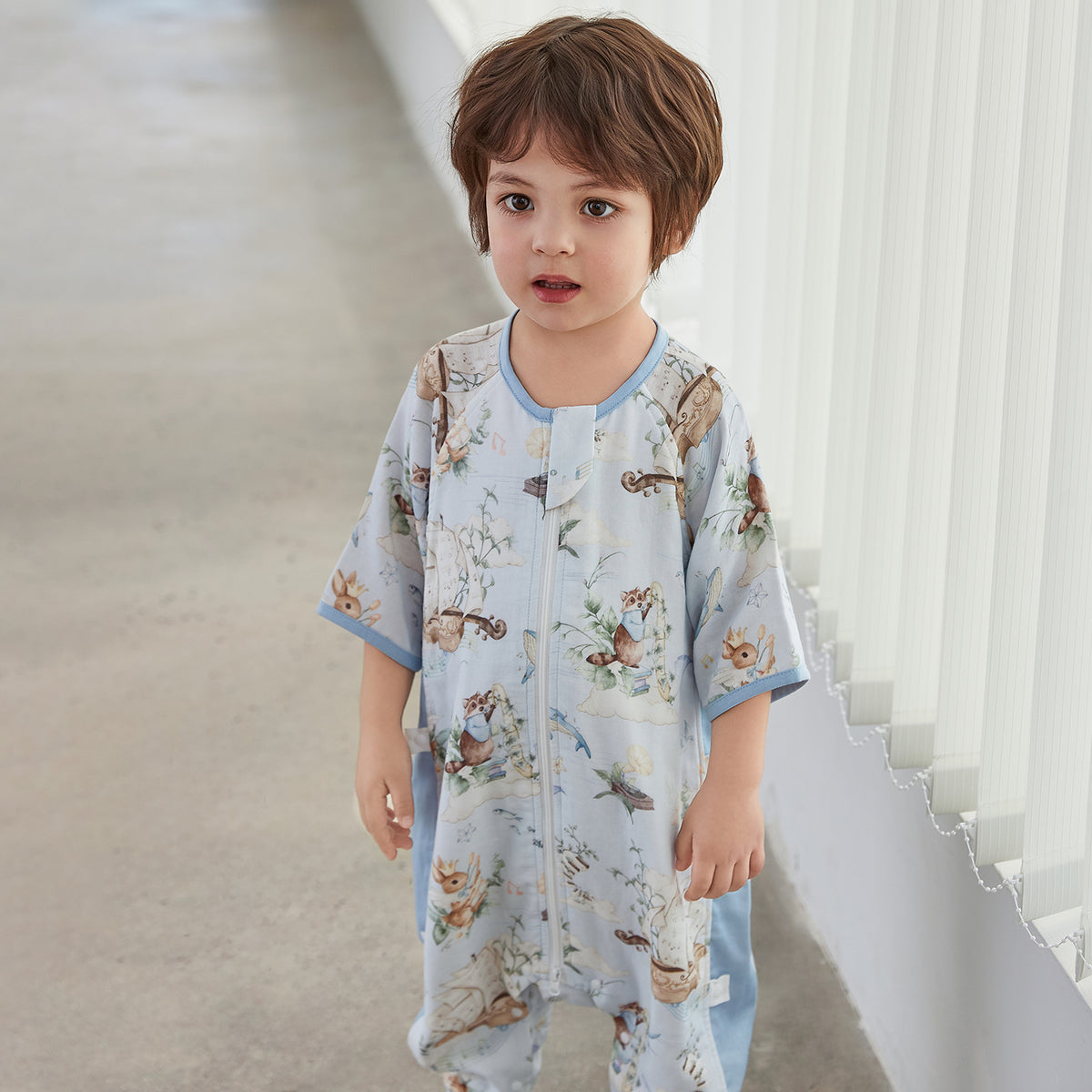 4-Layer Front 2-Layer Back Muslin 3/4 Sleeve Split-Leg Sleep Sack