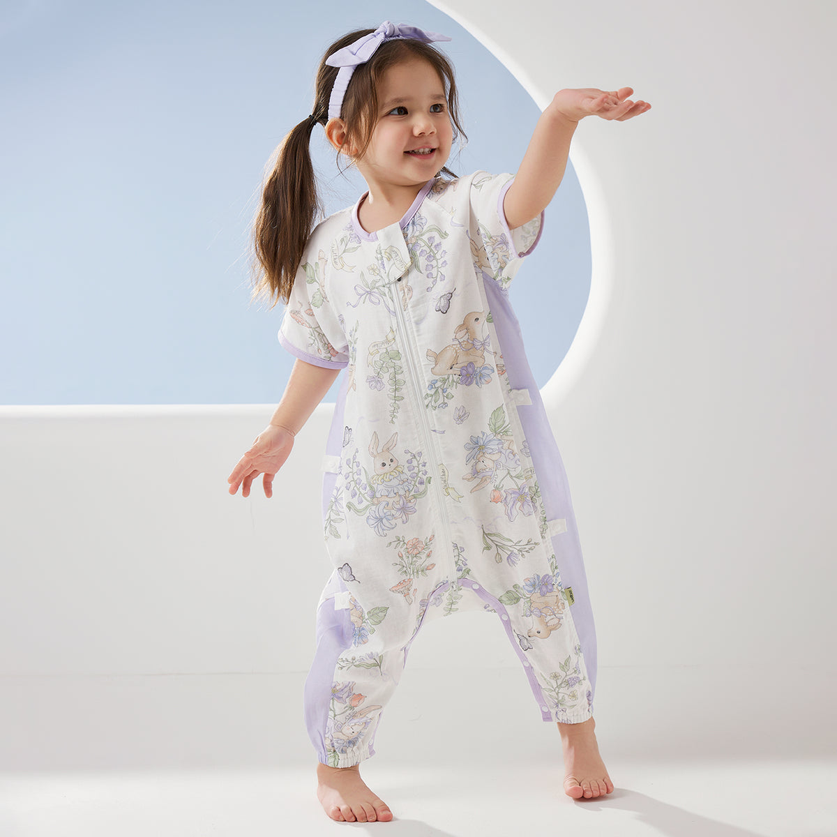 2-Layer Muslin Short Sleeve Split-Leg Sleep Sack
