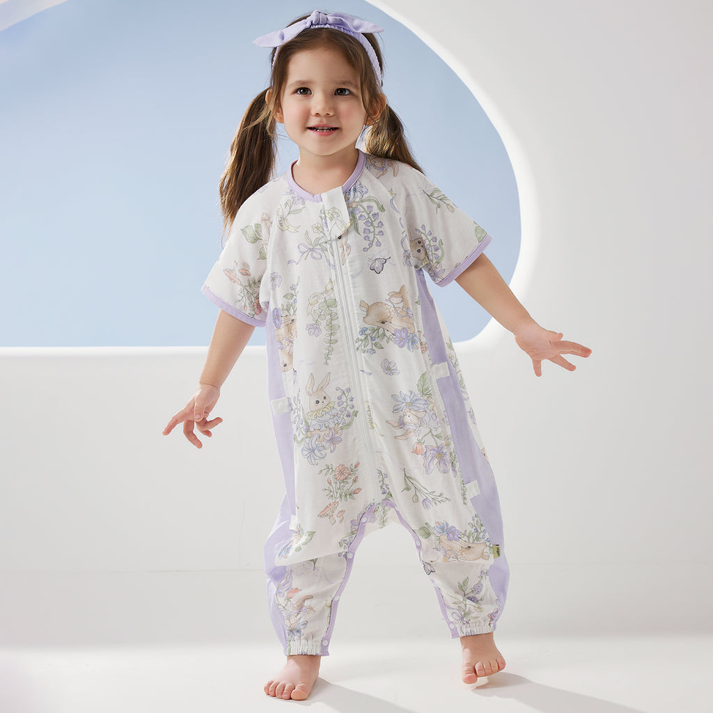 2-Layer Muslin Short Sleeve Split-Leg Sleep Sack