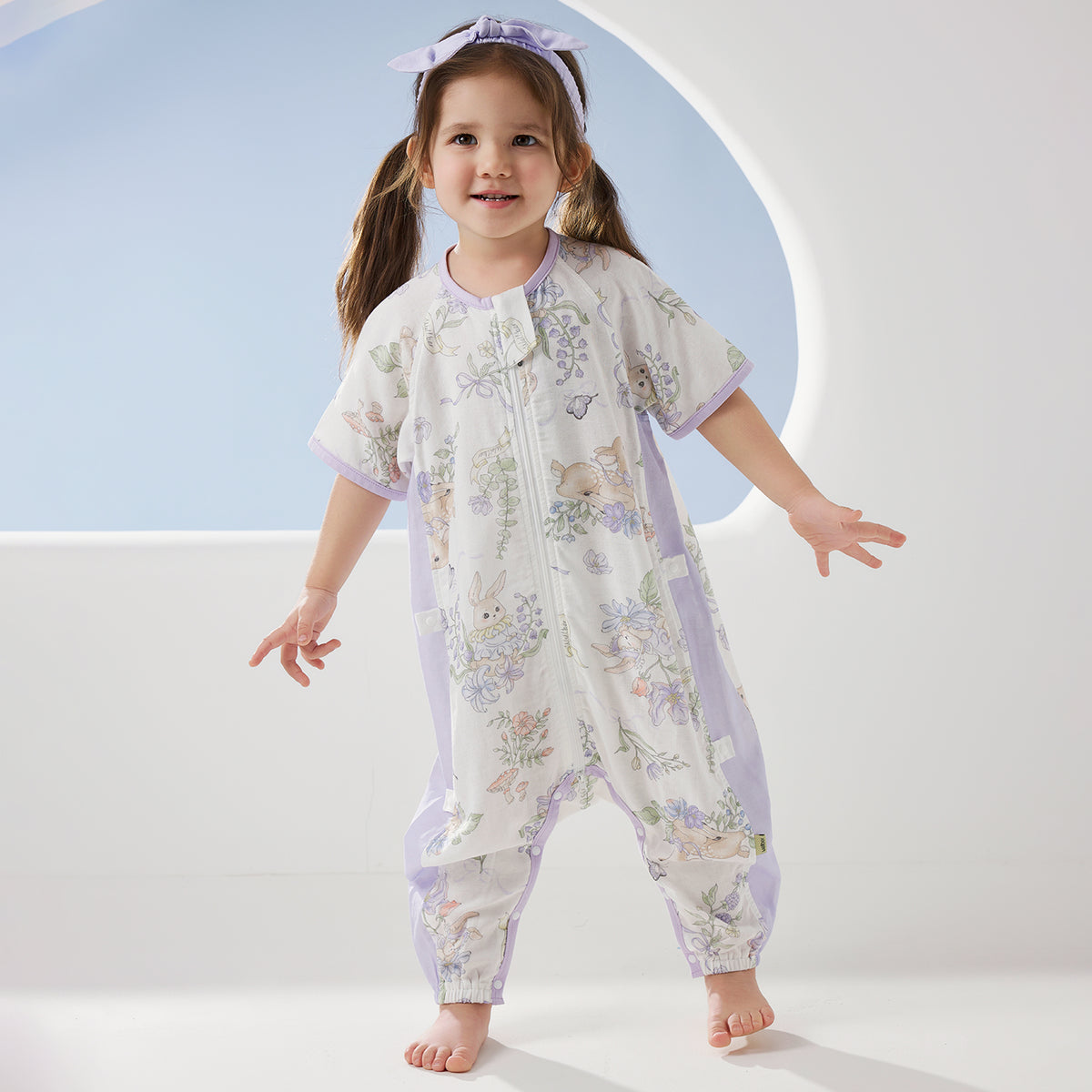 2-Layer Muslin Short Sleeve Split-Leg Sleep Sack