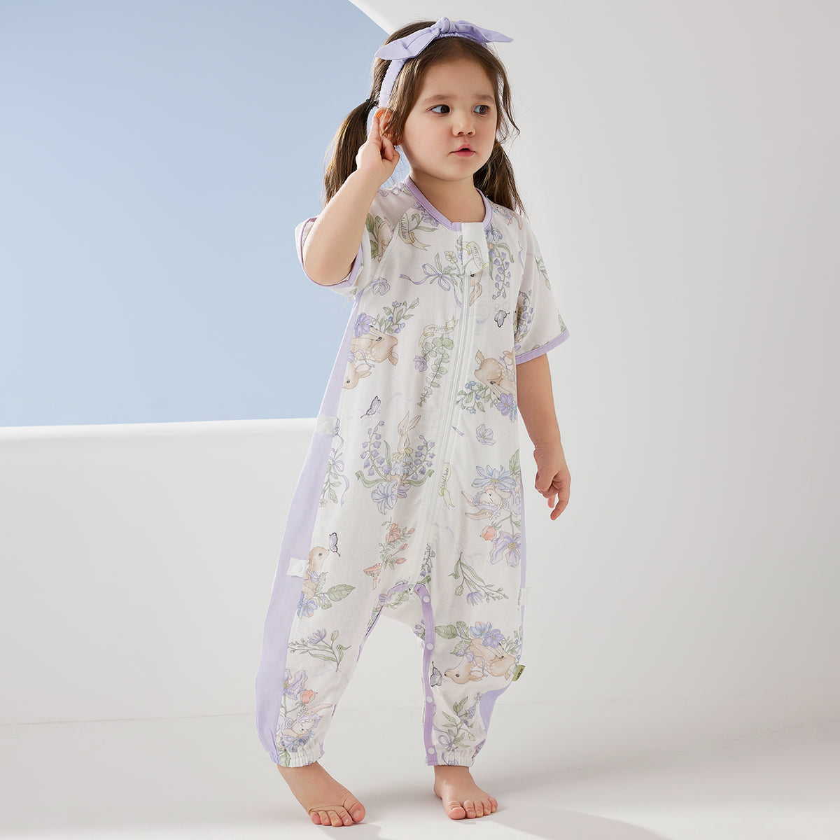 2-Layer Muslin Short Sleeve Split-Leg Sleep Sack