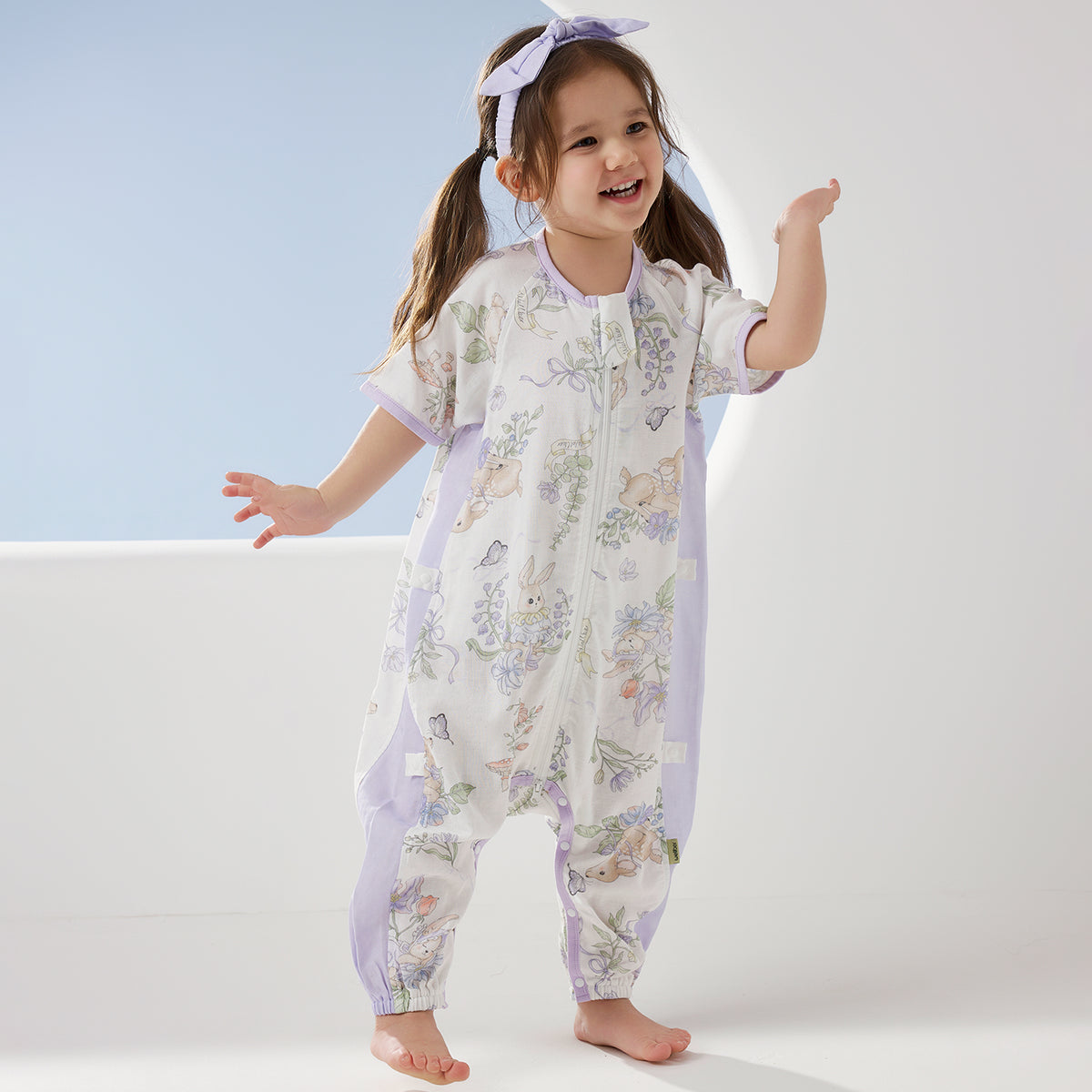 2-Layer Muslin Short Sleeve Split-Leg Sleep Sack