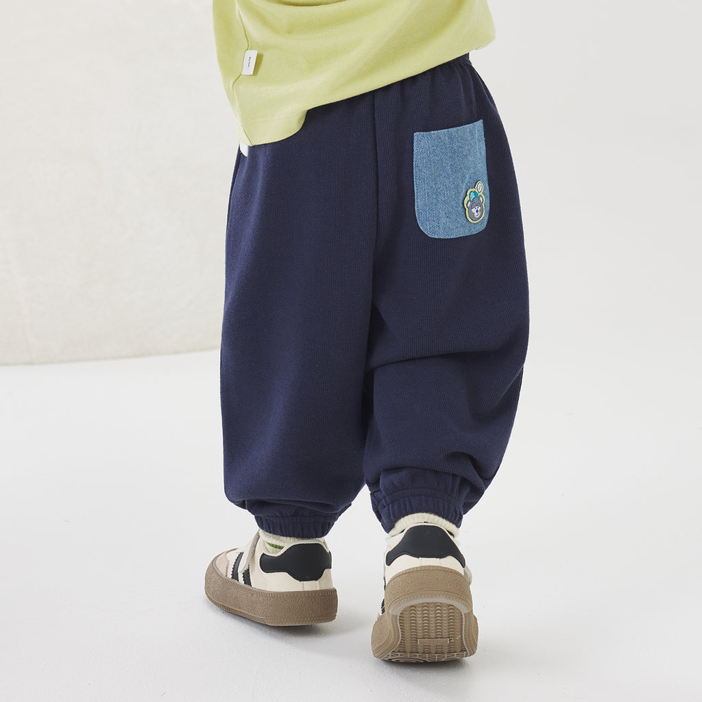 Contrast Pocket Casual Pants