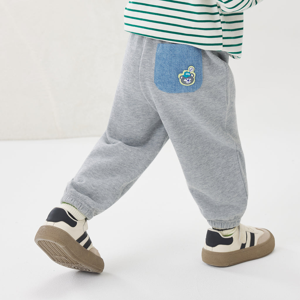 Contrast Pocket Casual Pants